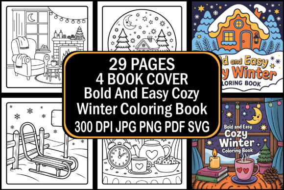 Bold and Easy Cozy Winter Coloring Book