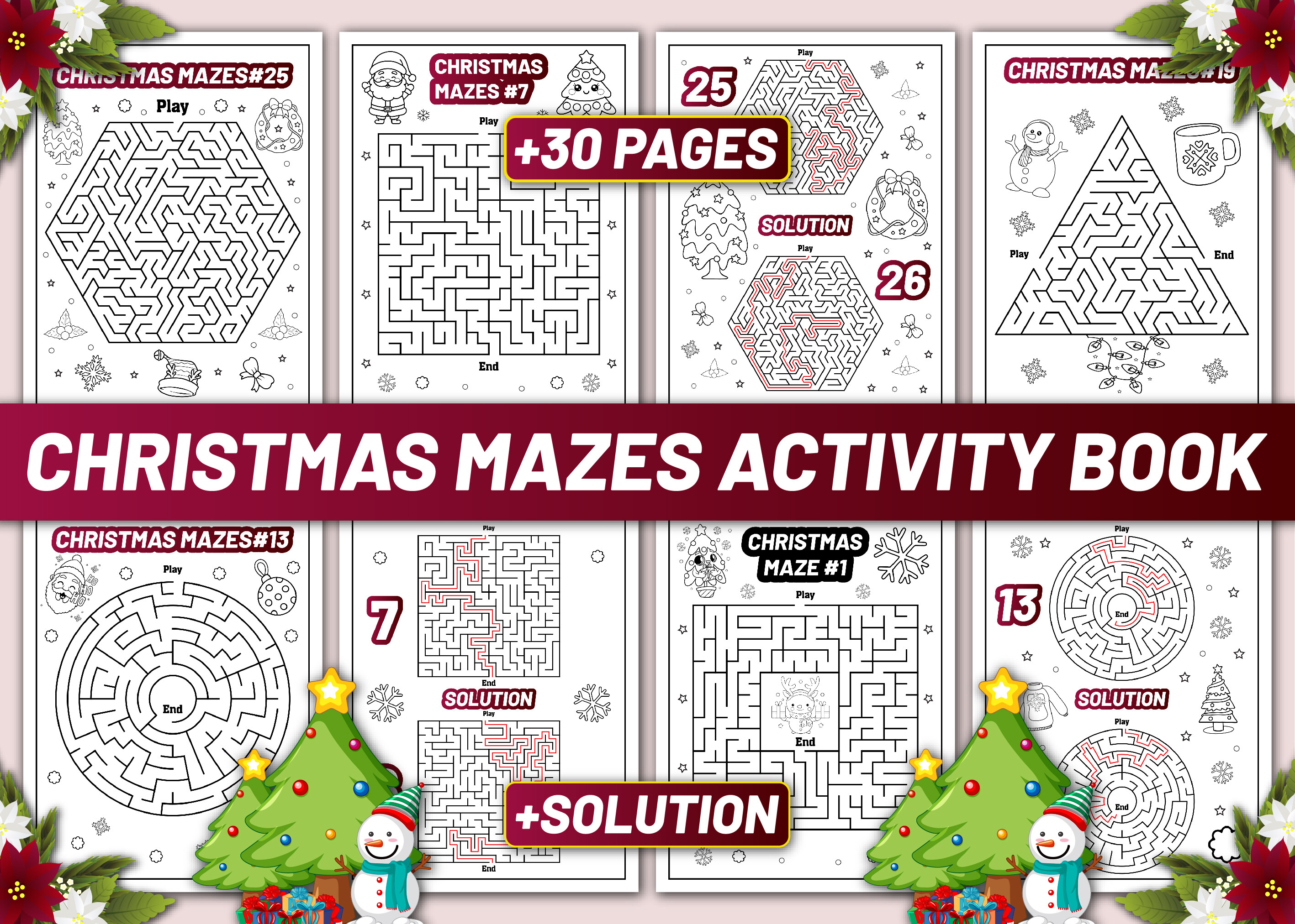 CHRISTMAS MAZES ACTIVITY BOOK for KIDS