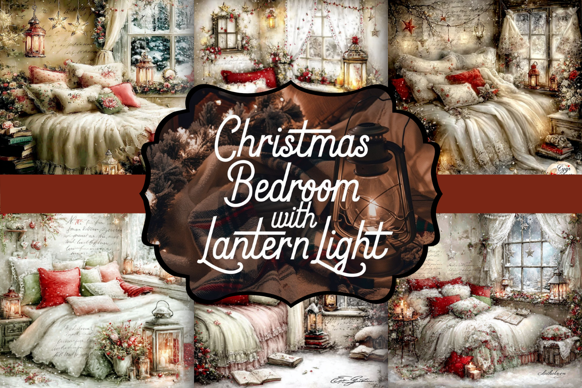 Christmas Bedroom with Lantern Light