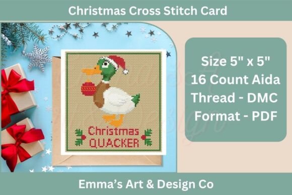 Christmas Quacker Cross Stitch Pattern