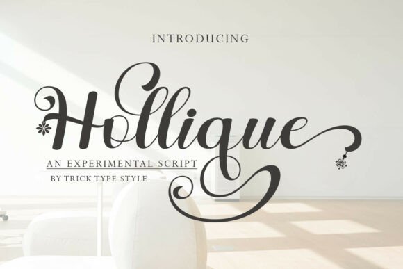 Hollique heavy artistic wedding script font
