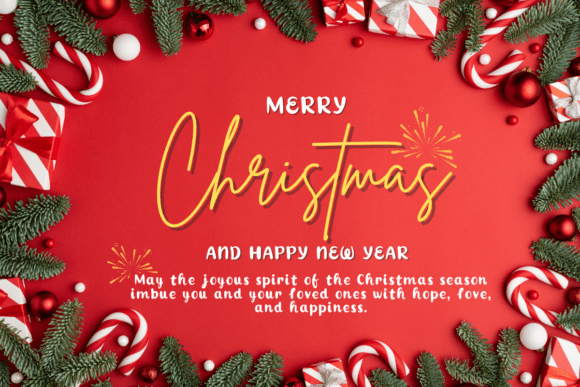 Merry Christmas Day Font PNG with transparent background - Preview 4