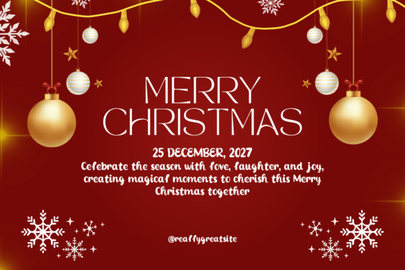Merry Christmas Day Font PNG with transparent background - Preview 5