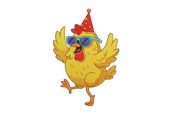 Party Chicken with Sunglasses