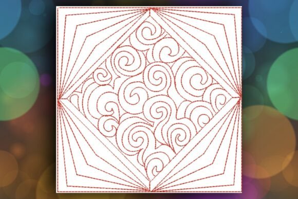 Quilt Block 16 - Three Sizes Intricate Cuts Embroidery Design By Mary Kay's Magic
