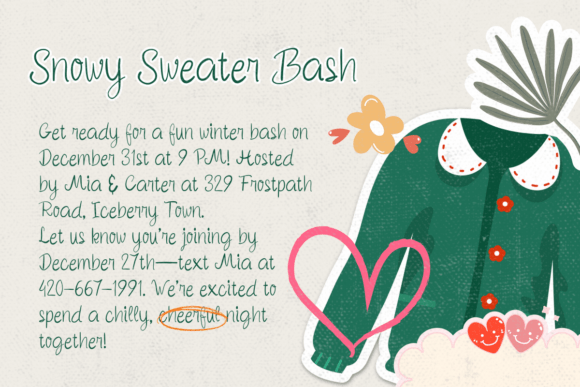 Sketchy Charm Font PNG with transparent background - Preview 1