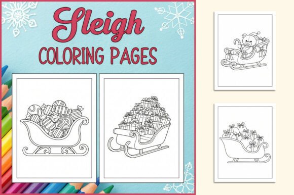 Sleigh Coloring Pages for Kids