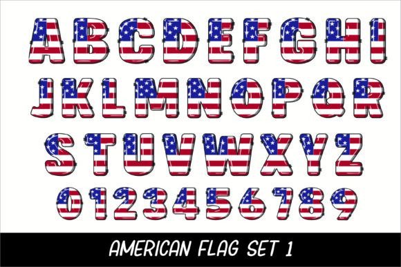 American Flag Font - Preview 1