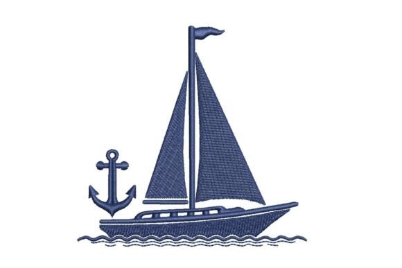 Anchor Sailboat Silhouette