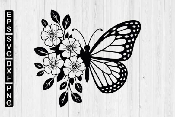 Butterfly with Flowers Svg,Butterfly Svg