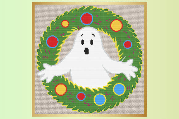 Cute Ghost Christmas Wreath