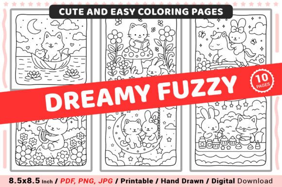 Dreamy Fuzzy Cute Coloring Pages