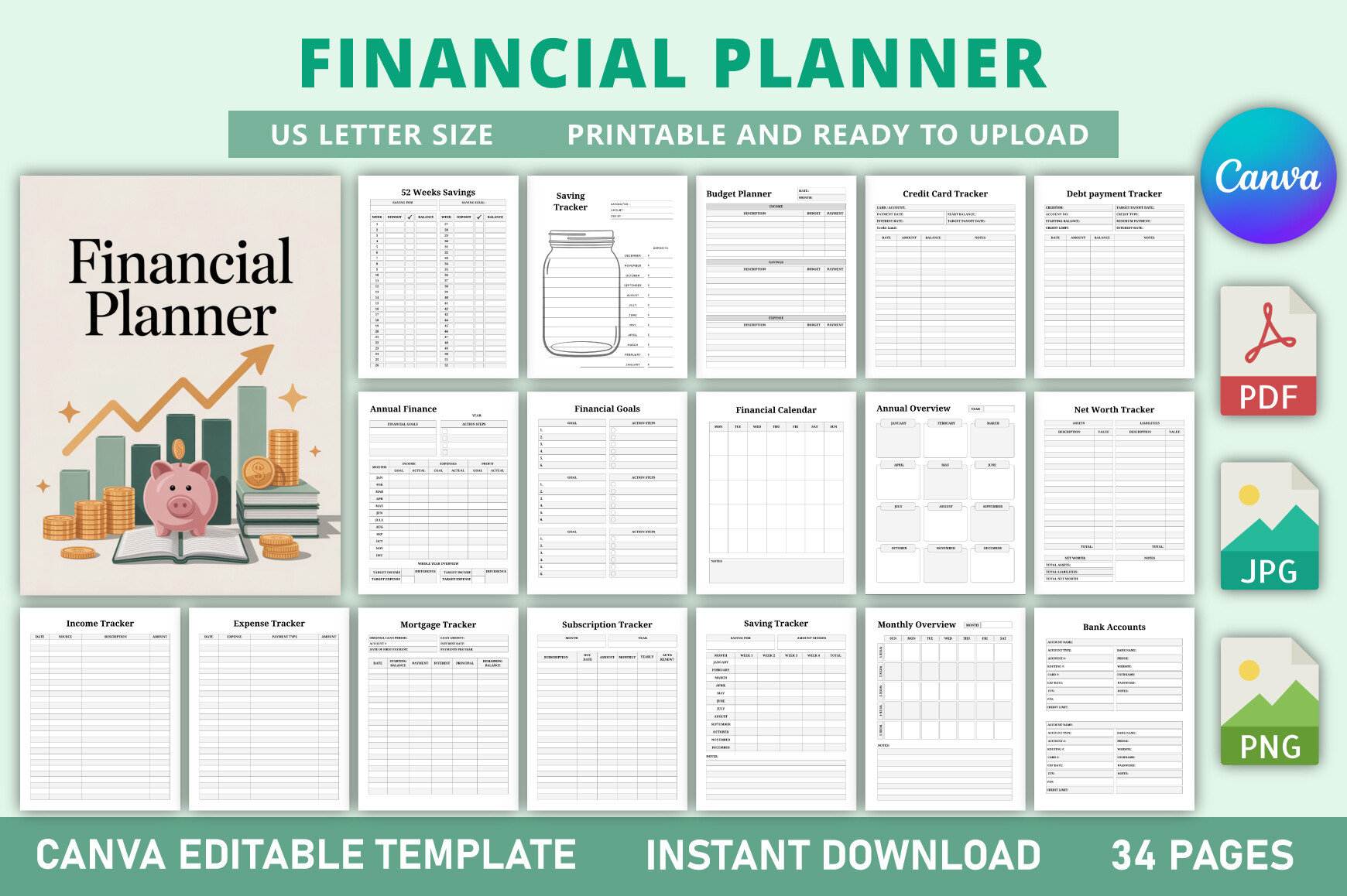 Editable Financial Planner KDP Interior