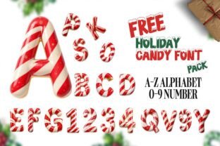 FREE Holiday Candy Alphabet Pack Graphic by CraftVaz · Creative Fabrica