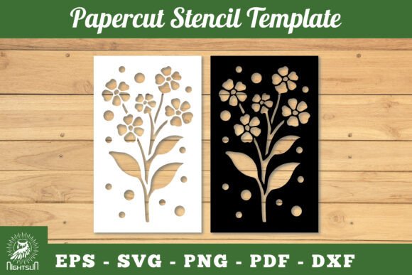 Flower Papercut Stencil Template SVG 9