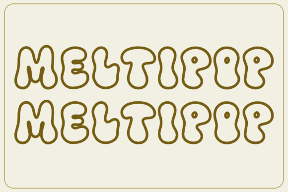 Meltipop Outline Font PNG with transparent background - Preview 1