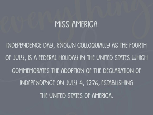 Miss America Font PNG with transparent background - Preview 5