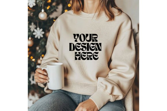 Natural Sweatshirt Model Mockup Bella_1