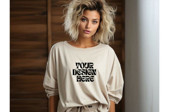 Natural Sweatshirt Model Mockup Bella_31