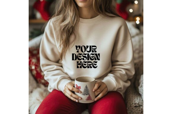 Natural Sweatshirt Model Mockup Bella_67