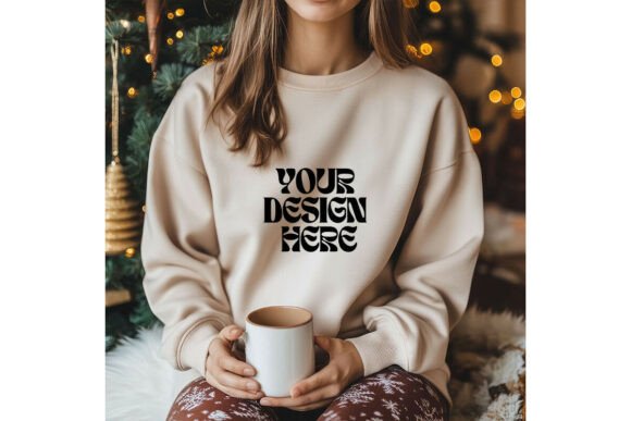 Natural Sweatshirt Model Mockup Bella_69