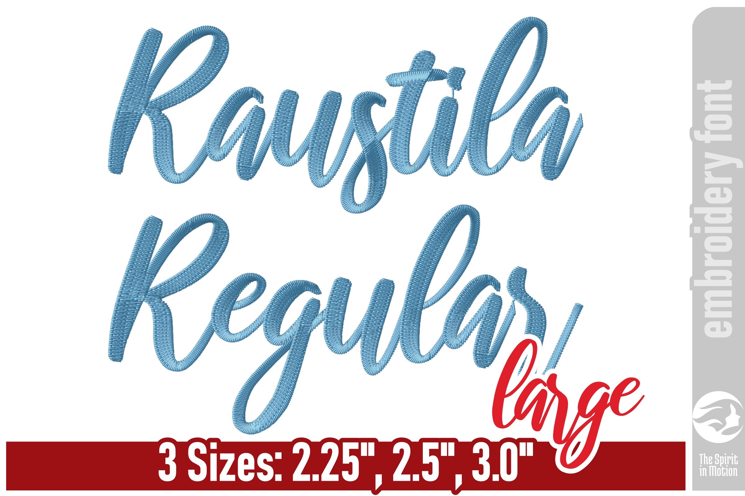 Raustila Embroidery Font - Large