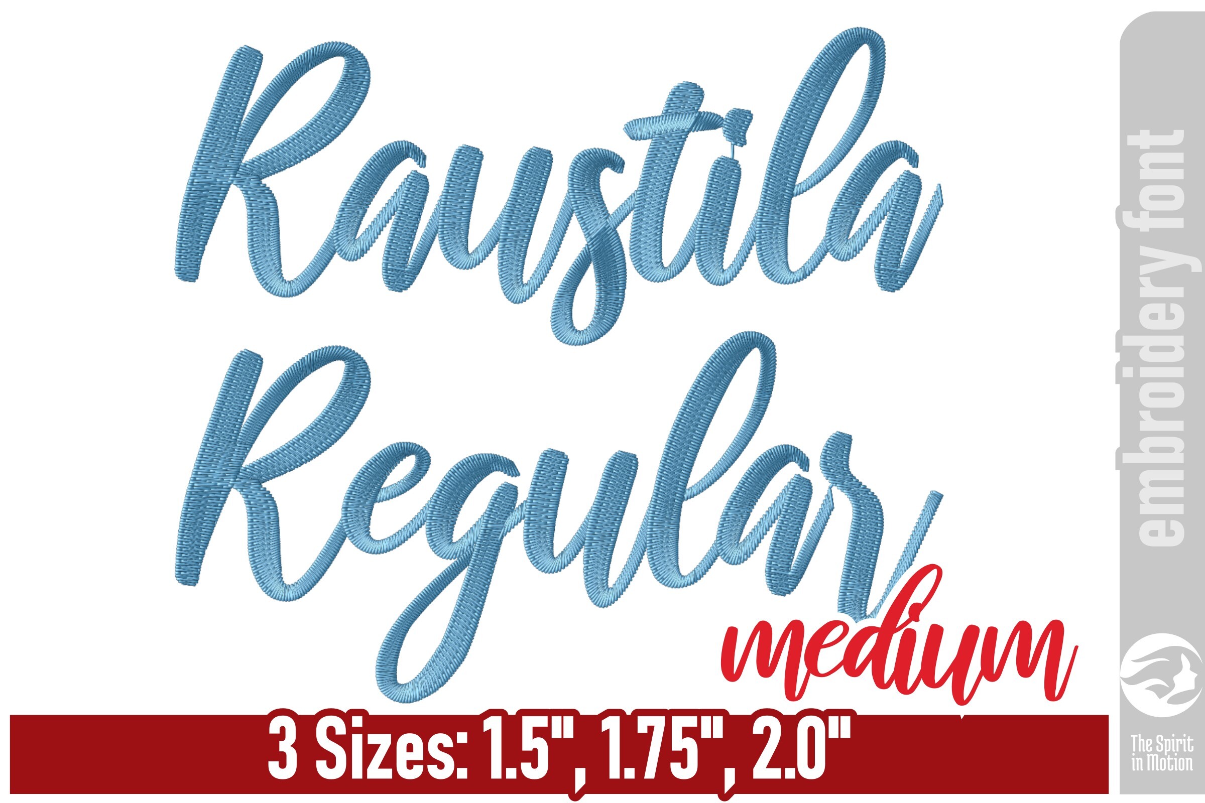 Raustila Embroidery Font - Medium