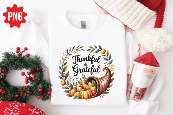Thankful and Grateful — Thanksgiving PNG