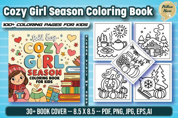 Bold Easy Cozy Girl Season Coloring Book