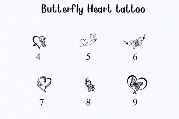 Butterfly Heart Tattoo Font - Preview 3