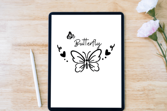 Butterfly Heart Tattoo Font - Preview 4