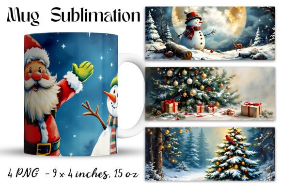 Christmas Mug Wrap Sublimation PNG