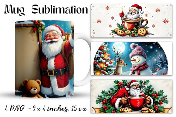 Christmas Mug Wrap Sublimation Png Graphics