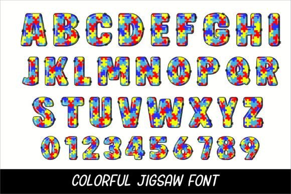 Colorful 3D Jigsaw Font Font - Preview 1