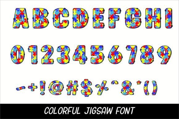 Colorful 3D Jigsaw Font Font - Preview 2