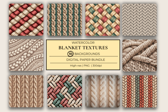 Cozy Blanket Textures Background Set