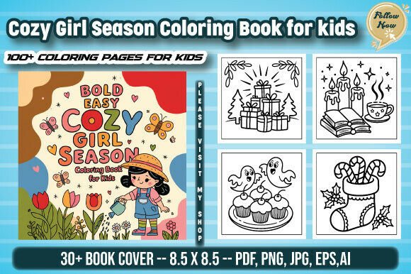 Cozy Girl Season Coloring Book for Kids