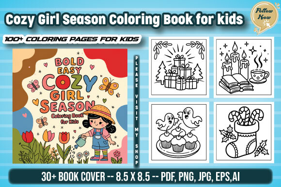 Cozy Girl Season Coloring Book for Kids