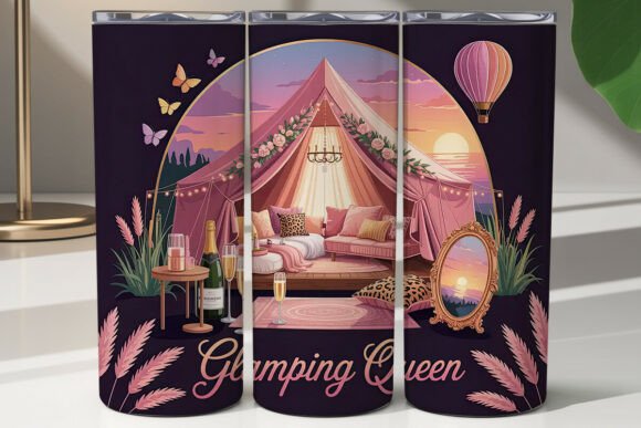 Glamping Queen 20oz Tumbler Design