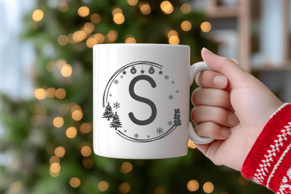 Merry Sparkle Monogram Font PNG with transparent background - Preview 1