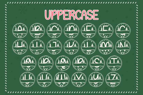 Merry Sparkle Monogram Font PNG with transparent background - Preview 4