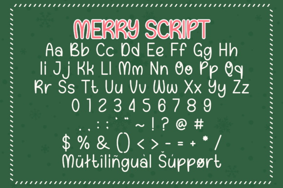 Merry Sparkle Monogram Font PNG with transparent background - Preview 6