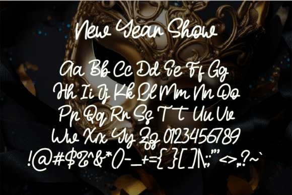 New Year Show Font PNG with transparent background - Preview 1