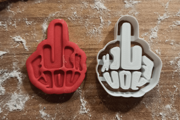 Rude Middle Finger Cookie Cutter 3D Printing By Woow Concept