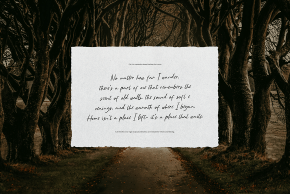 Single Whimney Font PNG with transparent background - Preview 1