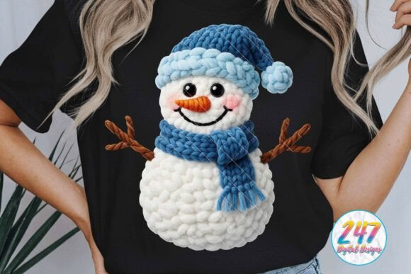 Snowman Png Faux Yarn Crochet Christmas