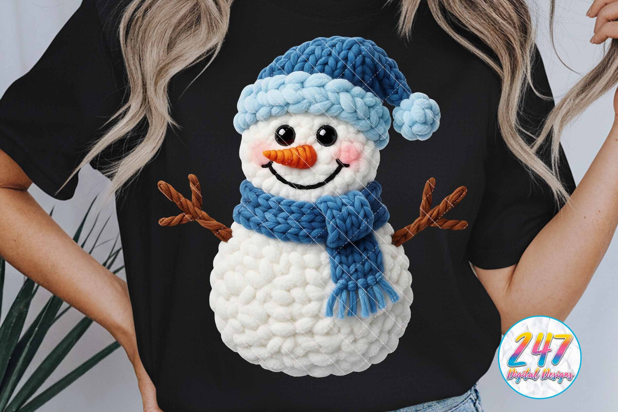 Snowman Png Faux Yarn Crochet Christmas