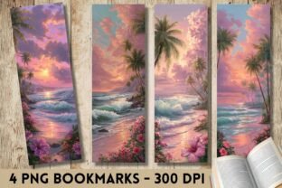 Tropical Ocean Sunset Hibiscus Bookmark