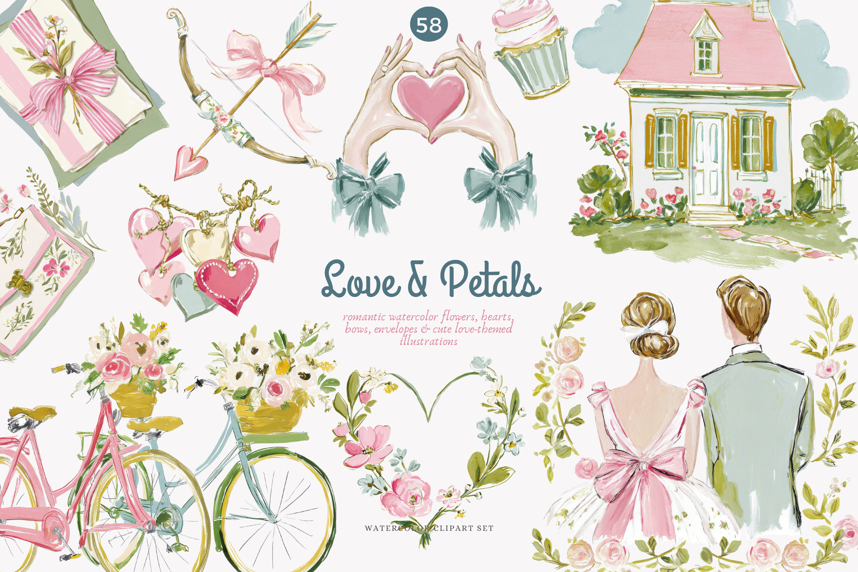 Valentine and Wedding Clipart Set