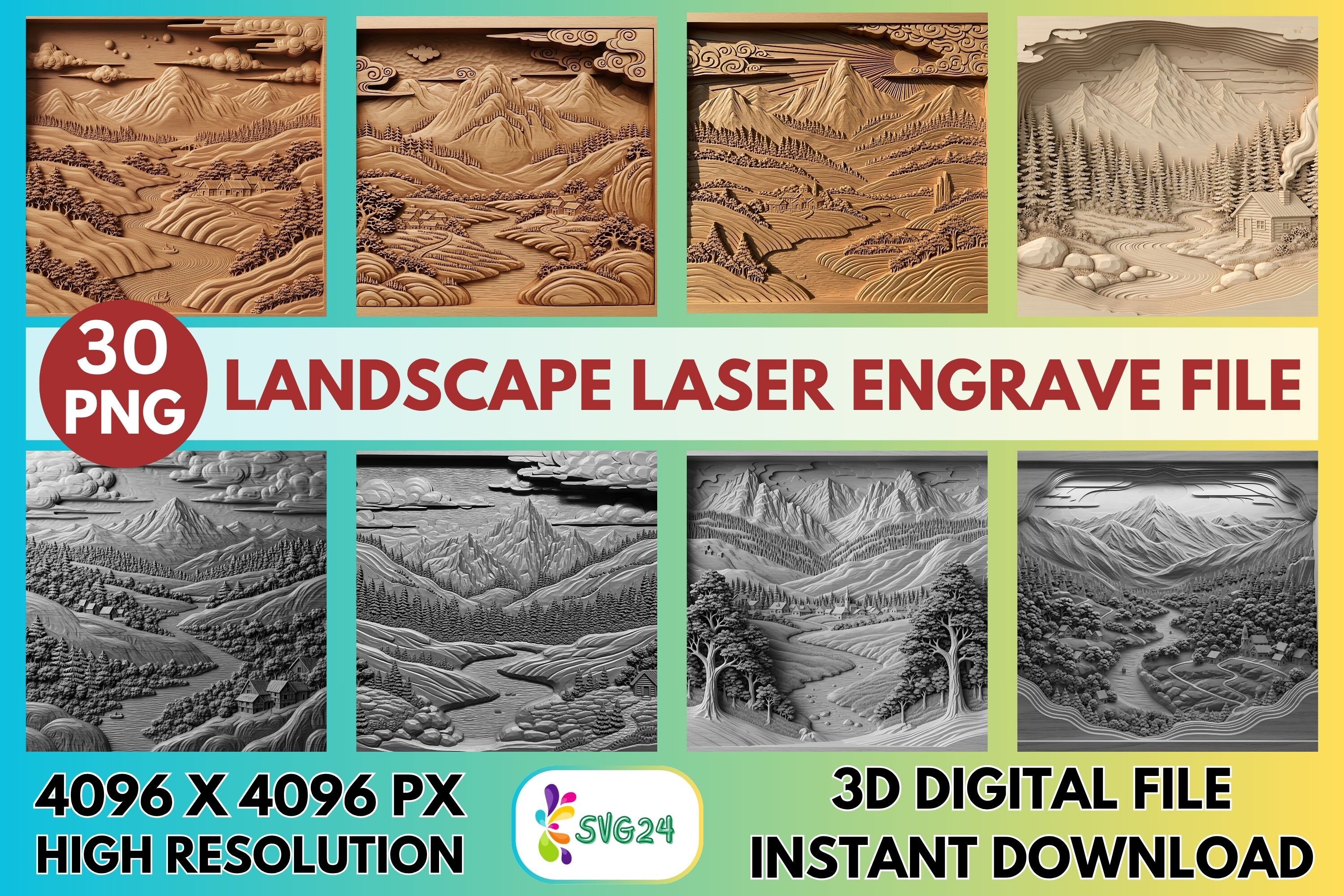 3d Landscape Laser Engrave File